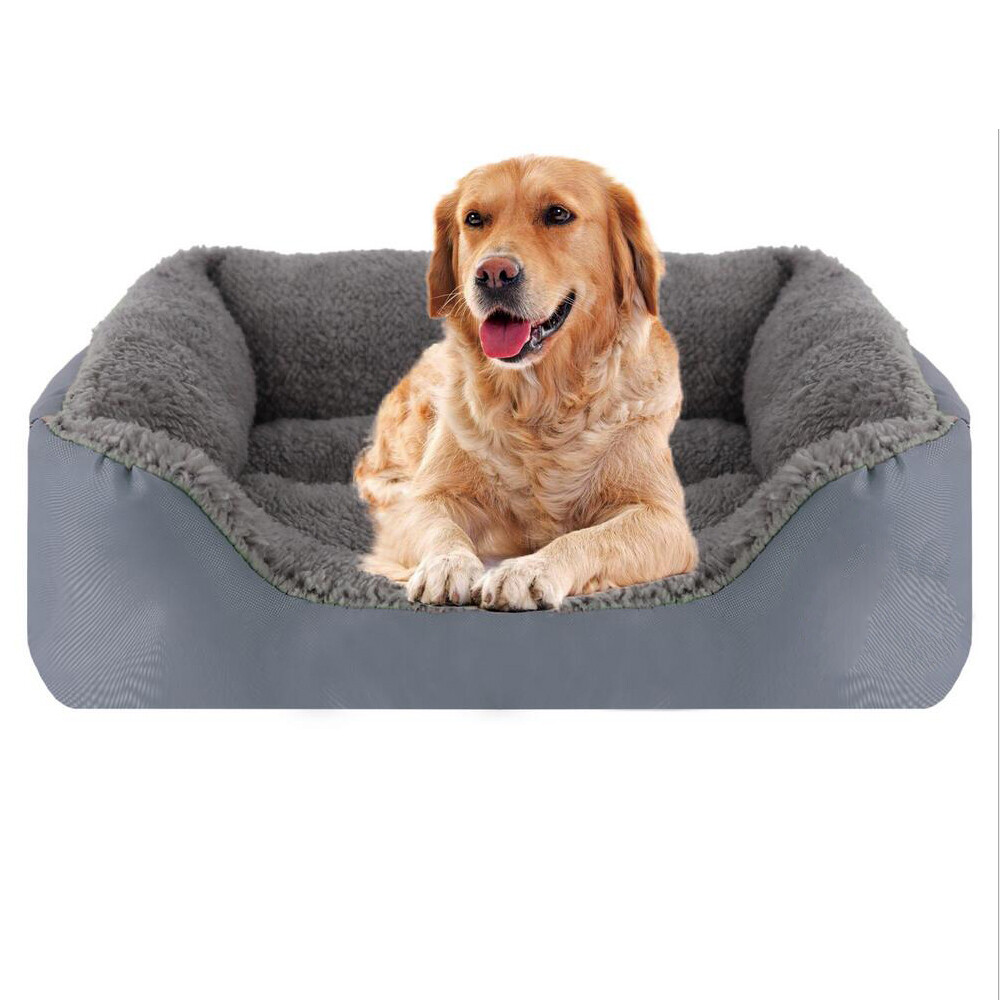 Deluxe Rundes Hundebett – Donut-Form Mit Erhöhtem Rand, Abnehmbarer Plüschbezug, Rutschfeste Unterseite, Größe Wählbar