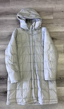 Womens Fubu Jacket 2xl Full Parka Long Down Coat Puffer Classic Overcoat Gray