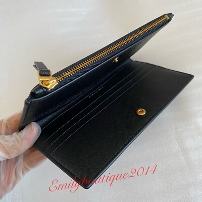 NWT Tory Burch 136097 Emerson Slim Envelope Black Saffiano Leather