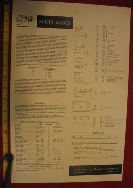 Weaver Scope Base Chart