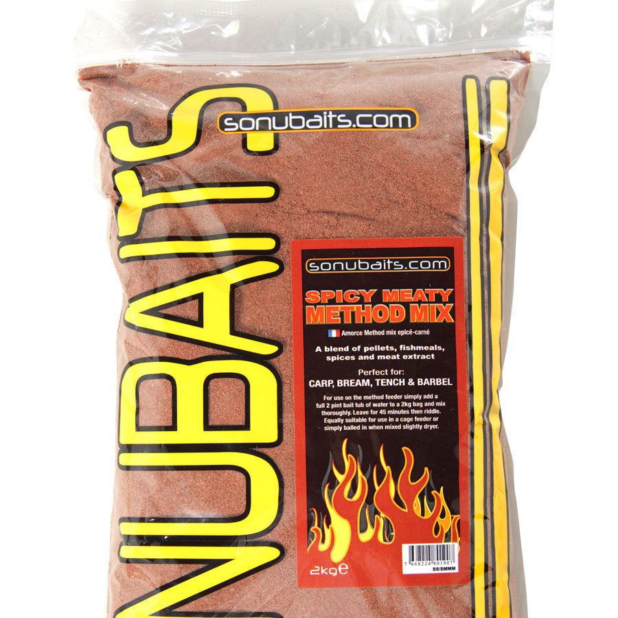 Sonubaits Spicy Meaty Method Groundbait 2kg - Coarse Fishing Bait -Free Delivery
