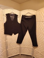 Neil Allyn Expandable Waist Tuxedo Pants  Vest Server Waiter Formal Uniform Set