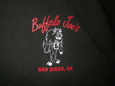 Vintage 90's Buffalo Joe's San Diego, CA T-shirt, Color-black, Size L