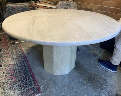 White Travertine Round Dining Table Retro Tables Gumtree Australia Leichhardt Area Rozelle 1277988222 Travertine Round Dining Table Retro, Retro Round Dining Table Gumtree