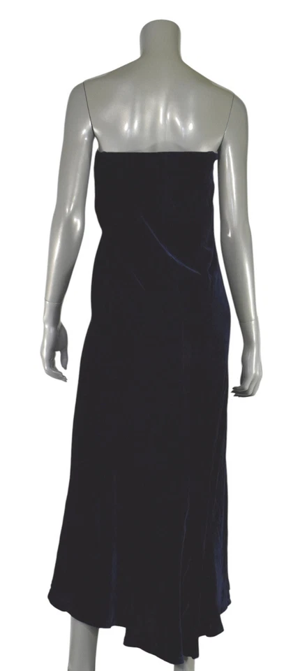 Maxi Vestido Para Mujer Ralph Lauren Etiqueta Negra Vintage Sin Tirantes Terciopelo Nuevo $798 Foto 2 de 3