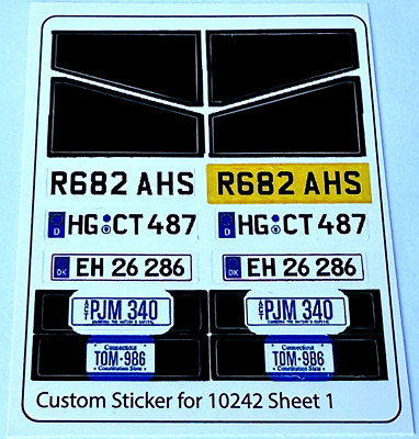 Ersatz Custom Aufkleber für 10242 Bogen 1,  Replacement Sticker 10242 Sheet 1