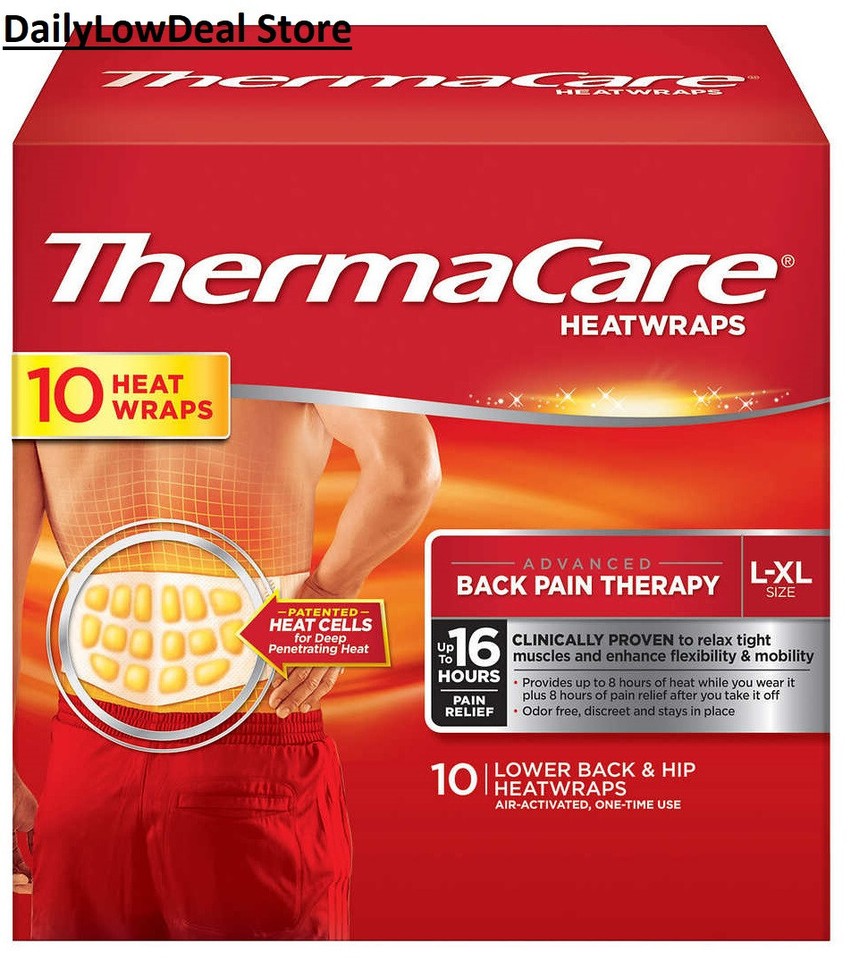 ThermaCare Lower Back & Hip L/XL, 10 HeatWraps BRAND NEW SEALED BOX eBay