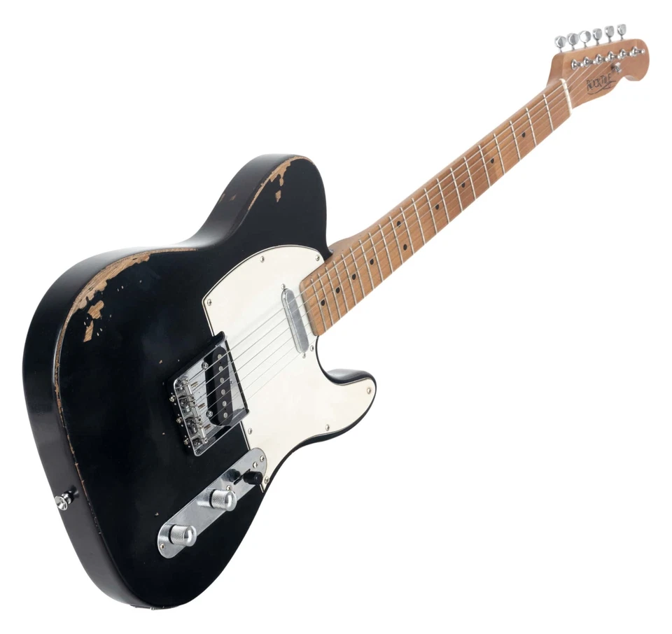 Rocktile Vinstage TL Chitarra Elettrica Vintage Nero Relic Aged Corpo Pickup - Immagine 4 di 4