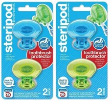 2 Pack- Steripod Clip On Toothbrush Pod Protector Case ASSORTED COLORS 