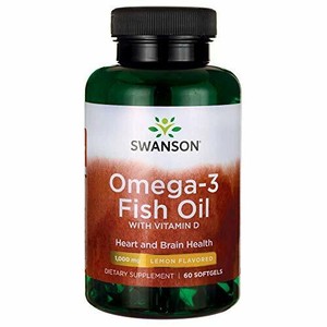Swanson Lemon Flavor Omega-3 Fish Oil & Vitamin D 60 Sgels ...