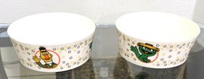 2 Vintage Sesame Street Cookie Monster Bert Ernie Resin Children s Bowl 1980 s
