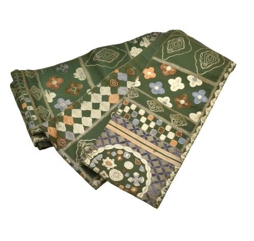 Japanese Vintage Kimono Antique Silk Belt Hanhaba Obi Reversible 7mt1778P