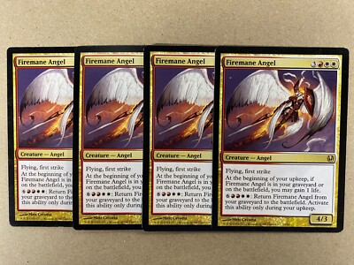 MTG 4x Firemane Angel 21 Duel Decks: Ajani vs Nicol Bolas Magic Gathering x4 LP