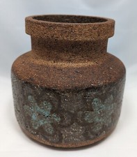 Antonio Salvador Orodea Stoneware Floral Design Vase Jar MCM ASO Studio Madrid