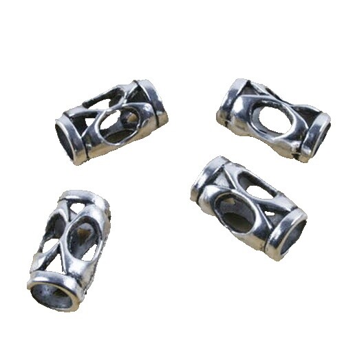 20pcs 13x5mm hole3mm Tibetan Silver Tone Textured Tube Shaped