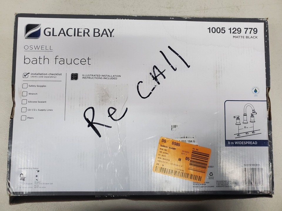 Glacier Bay Oswell Widespread Bathroom Faucet Matte Black 1005 129 779