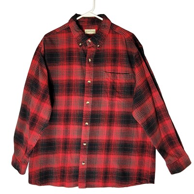 Hobbs Creek Buffalo Plaid Flannel Button Shirt Mens XL Red Black Gorpcore Thick