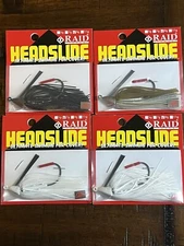 (Lot of 4) Raid Japan Rubber Jig Head Slide 9g and 7g various colors *NEW*