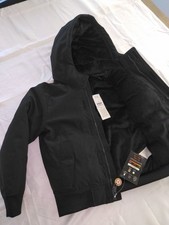 Abercrombie Kids Ultra Bomber Jacket Black Hooded Fleece Lined Boys 14-16
