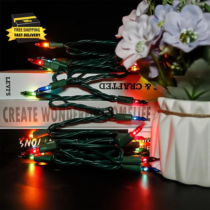 Christmas Lights Multicolor 35 Count - Incandescent Multi-Colored Mini String Li - Image 3 of 4