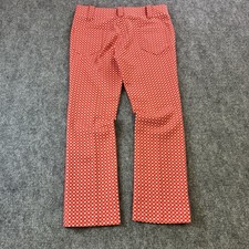 vintage H bar C Women  s Acrylic Flared Dress Pants Red Plaid Button Zip 30,25