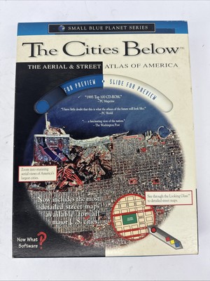 New Sealed The Cities Below Aerial & Street Atlas Now What Software CD-ROM
