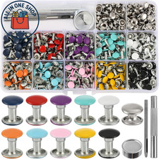 8mm Leather Double Cap Rivets Kit for Clothes Shoes Bags Belts Collars 380 Sets