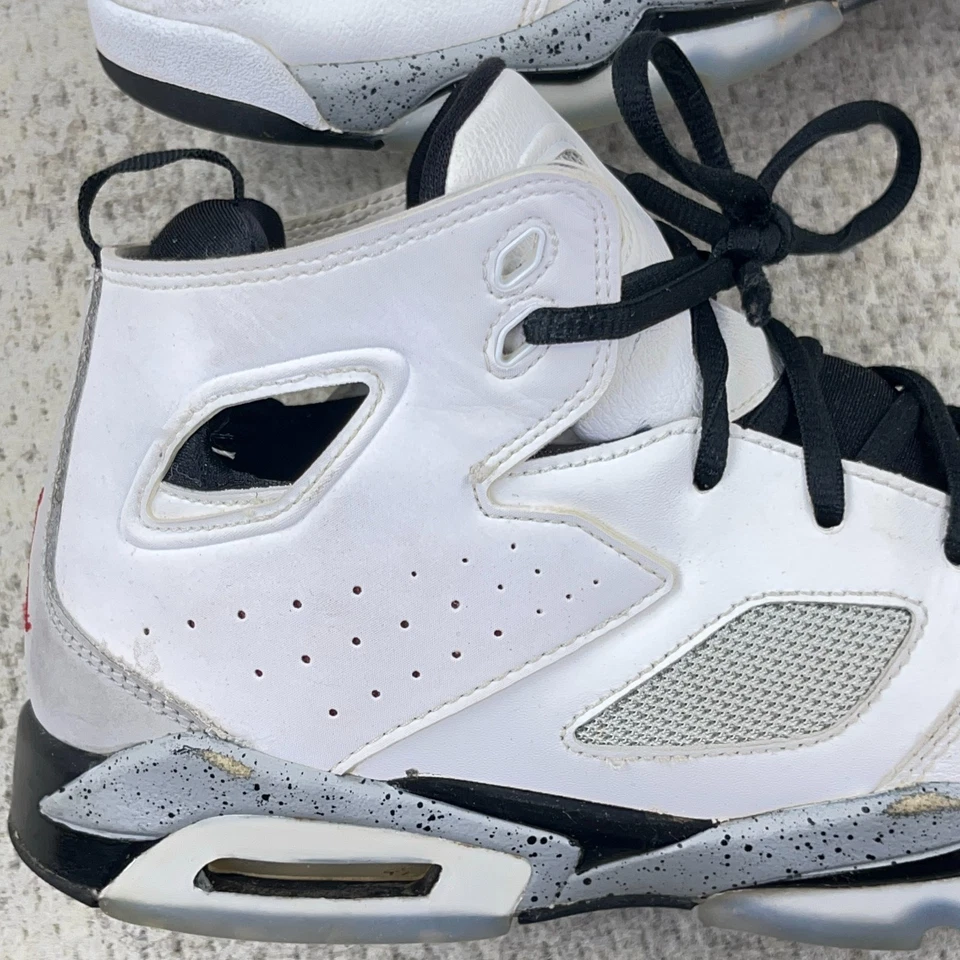 Nike Air Jordan Flight Club 91 Youth 7 White Black 555472-102 Sneaker - Image 3 of 4