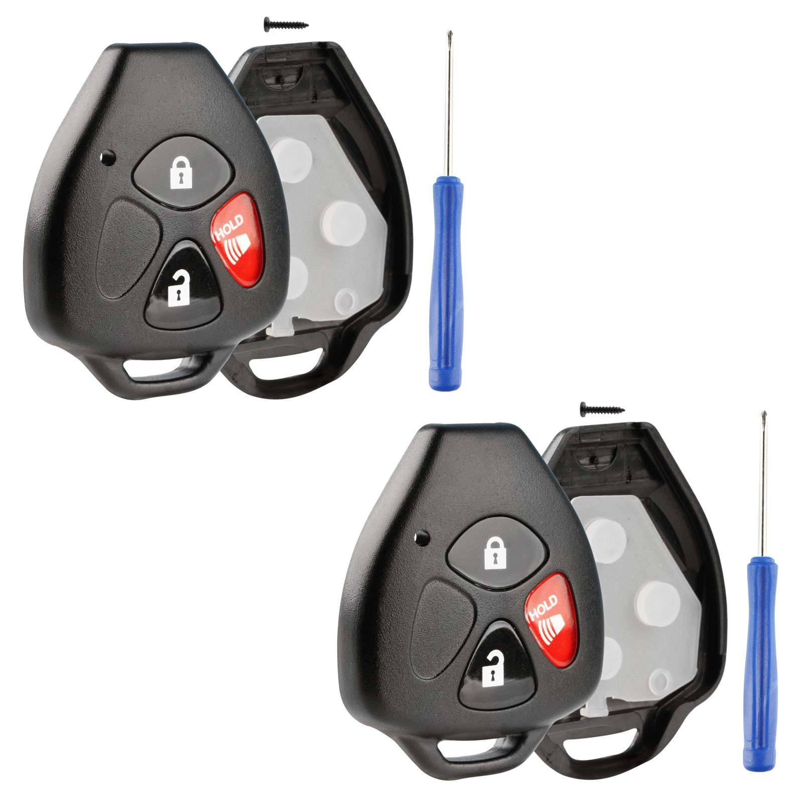 2 Remote Shell Case Pad No Cutting Required Replacement For Toyota 3b (HYQ12BBY)