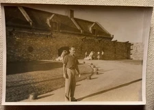 Vtg Photo Man At Fort Ticonderoga New York 1955 Tourist Carillon B&W 5" x 3.5"