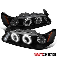 Fit 1993-1997 Toyota Corolla Black Led Halo Projector Headlights Lamp Leftright Fit 1993-1997 Toyota Corolla Black Led Halo Projector Headlights Lamp Leftright