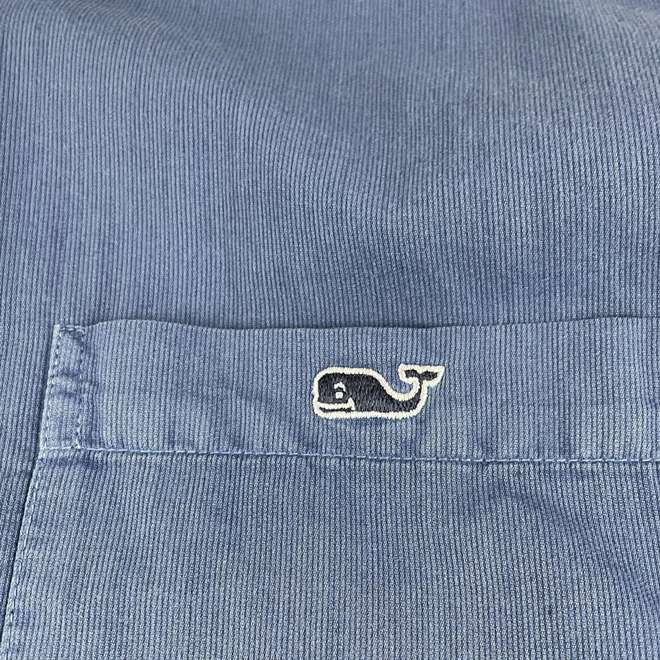 Camisa Vineyard Vines Hombres L Calce Ajustado Tucker Botones Pana Mezcla Seda T551 Foto 4 de 4