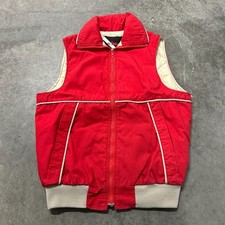 Vintage Wiman 80s 90s Red Quilted Lined Zip Up Vest Made in USA Retro