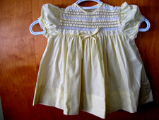 VINTAGE NANNETTE BABY / DOLL YELLOW DRESS 12 MONTHS 