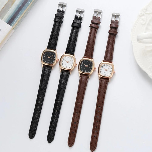 Kegllect Square Women Simple Small Dial Student Watches Vintage Belt Quartz - Picture 3 of 28