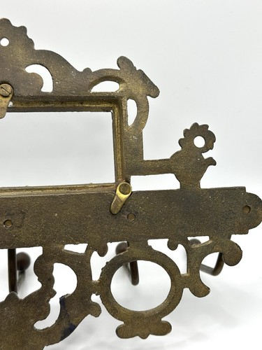 Antique Collectable Solid Brass Wall Mountable Picture And Tie Rack 5 Hooks - Picture 8 of 10