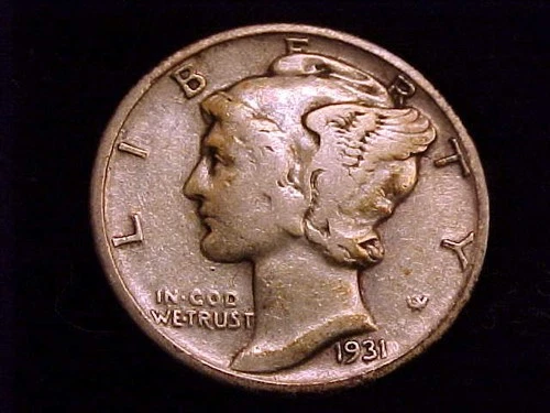 1931-P  Mercury Dime, Very Good to Fine  in Grade.