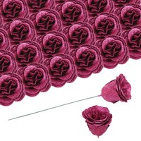 50 StüCk Glitzerrosen KüNstliche Blumen,GefäLschte Rosen Mit 50 Stielen,Rose