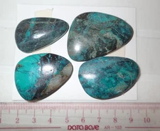Turquoise Stone Flat Free Form Cabochon 183.5 Carat 4 pieces 36.7 gram