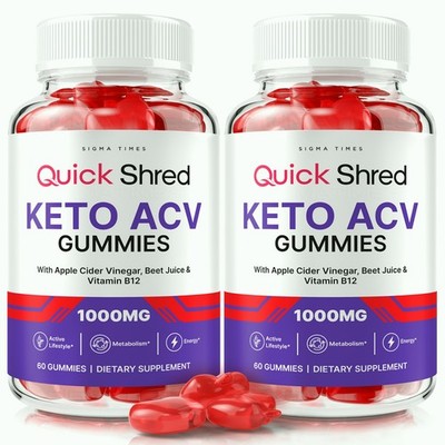 Quick Shred KetoACV Gummies, Advanced Metabolism Formula for Weight Loss- 2 Pack