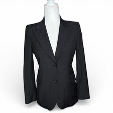 GUCCI 100 Wool Sleek Fitted Double Buttons Blazer Jacket Uniform in Black 4 US