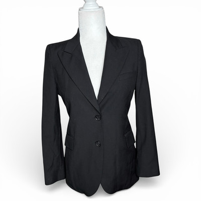 GUCCI 100% Wool Sleek Fitted Double Buttons Blazer Jacket Uniform in Black 4 US
