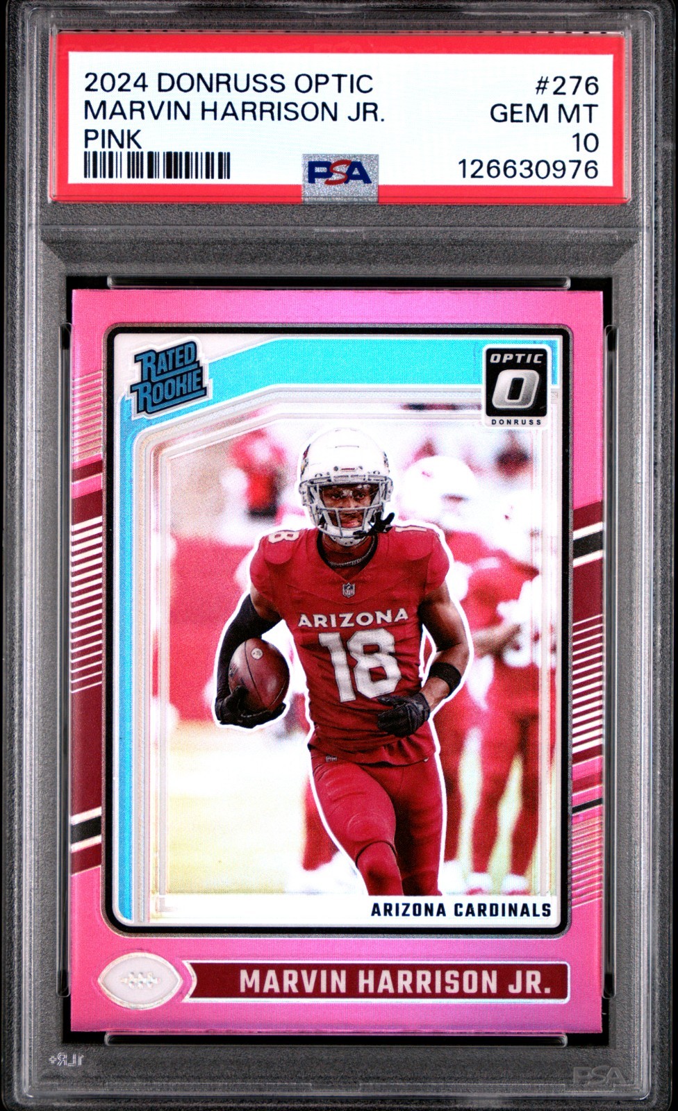 2024 Panini Donruss Optic #276 Marvin Harrison Jr. RC Pink Prizm Holo PSA 10