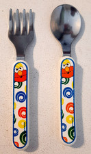 2004 Sesame Workshop Elmo Themed Toddler Fork and Spoon Set The First Years