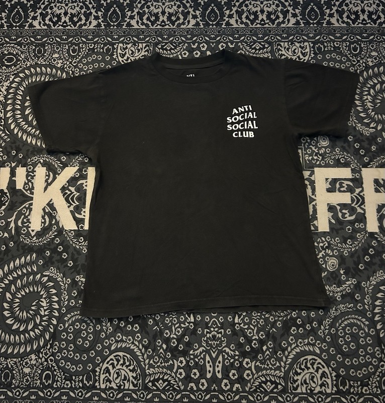 Anti Social Social Club Black Cotton Graphic Tee Comfy Men's T-shirt Size M