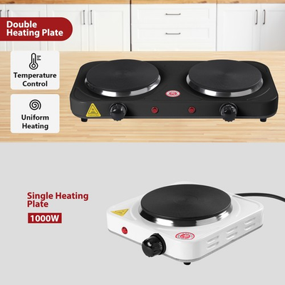 #ad Portable Electric Countertop Single Or Double Burner Stove Hot Plate 1000W 2000W $14.99