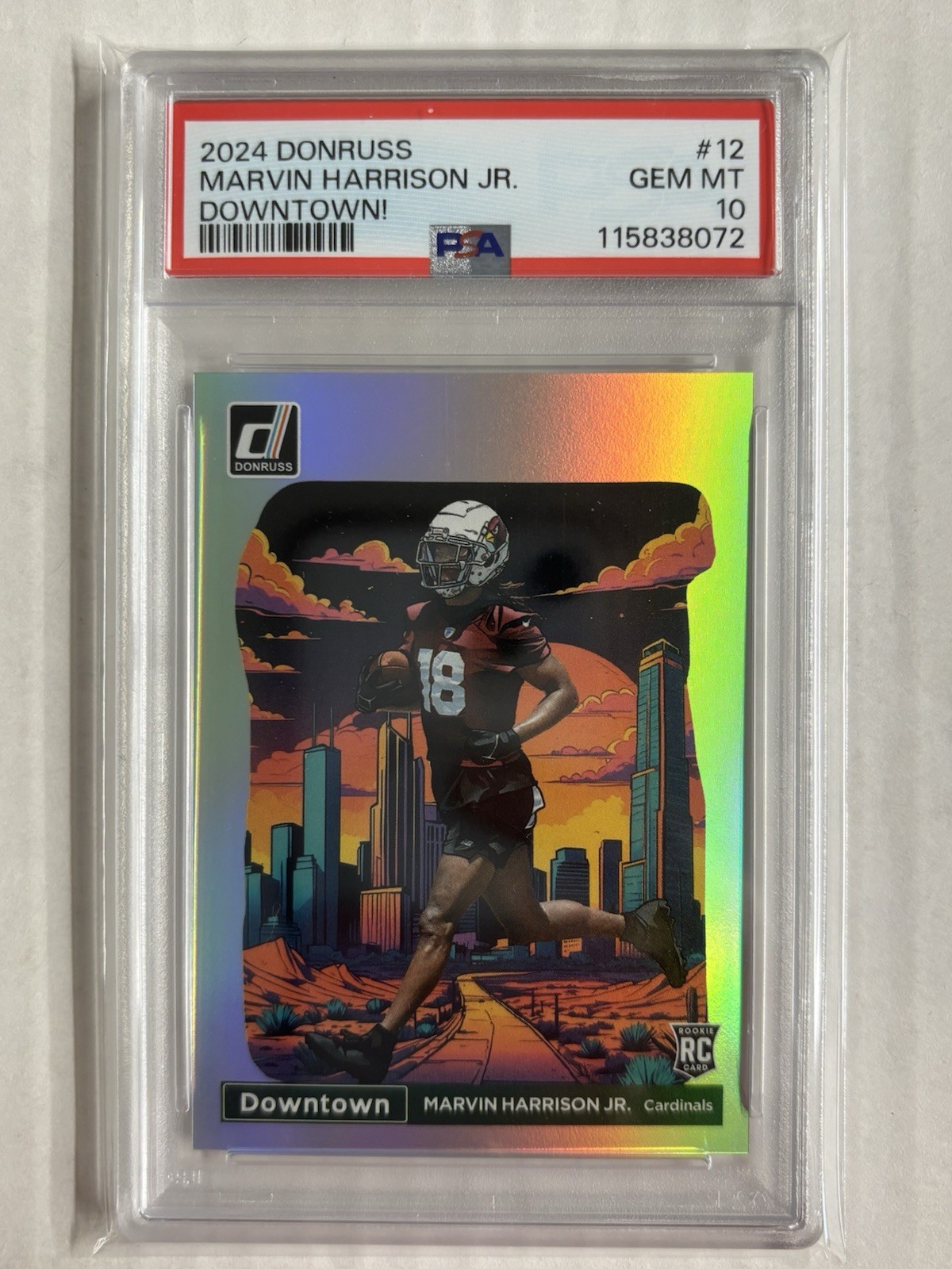 2024 Donruss Marvin Harrison Jr Downtown Rookie 12 PSA 10 Cardinals