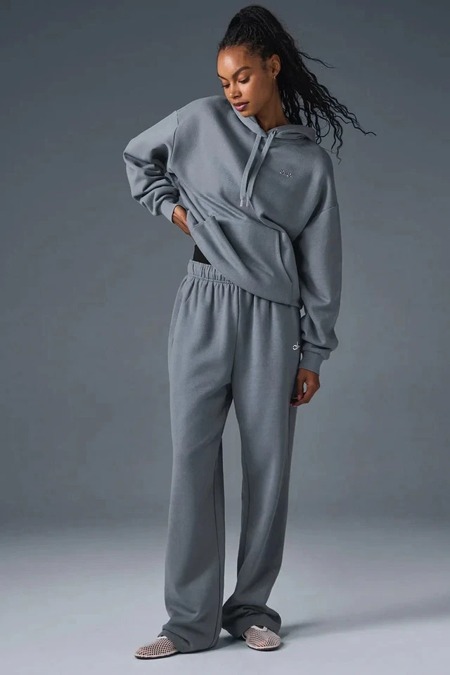 AIo Yoga Accolade Straight Leg Sweatpant Limited Color Steel Grey Pants Sz S M L - Image 4 of 4