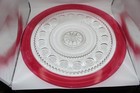 TIFFIN FRANCISCAN CRANBERRY KING'S CROWN THUMBPRINT PUNCH BOWL LINER/UNDERPLATE