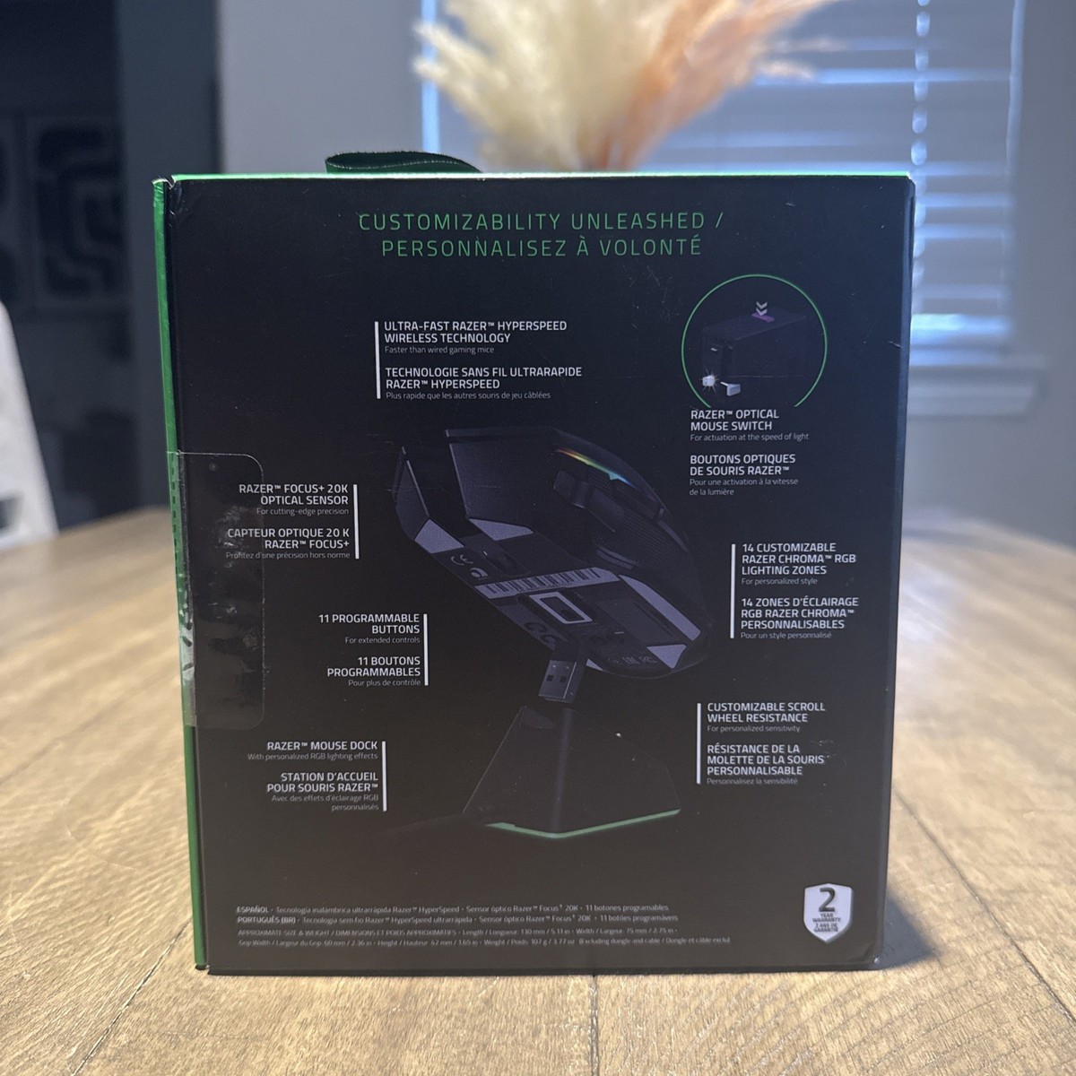おもちゃ Razer Basilisk Ultimate Gaming Mouse, High Speed Wireless, 11 Buttons, Tilt Switch, Focus+ Sensor, 20000DPI with Charging Stand, Chroma RZ01-03170100-R3A1 Black Razer Basilisk V3 Ratón Gaming Óptico RGB 26000 DPI